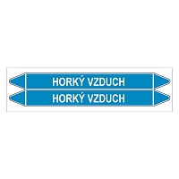 Značení potrubí, horký vzduch,2 ks, 450 × 52 mm